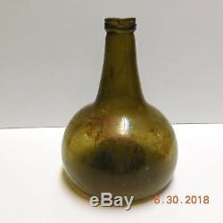 18th Century ANTIQUE Dutch Black Glass Onion Bottle 1970's DIVE FIND S. C. Coast