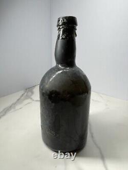 18th Century Squat Black Glass PONTIL Beer Bottle Handmade Shipwreck Bottle