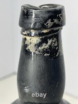 18th Century Squat Black Glass PONTIL Beer Bottle Handmade Shipwreck Bottle