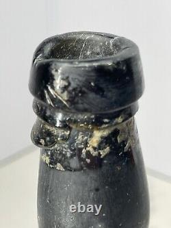 18th Century Squat Black Glass PONTIL Beer Bottle Handmade Shipwreck Bottle