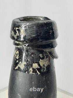 18th Century Squat Black Glass PONTIL Beer Bottle Handmade Shipwreck Bottle