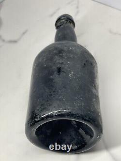 18th Century Squat Black Glass PONTIL Beer Bottle Handmade Shipwreck Bottle