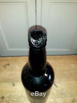 18th Century Trinity College London Seal Bottle Black Glass