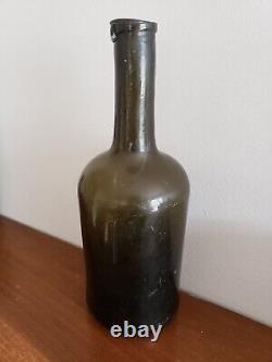 18th century 1740's black glass bottle