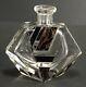= 1920-30's Karl Palda Art Deco Crystal Perfume Bottle, Clear & Black, Bohemian