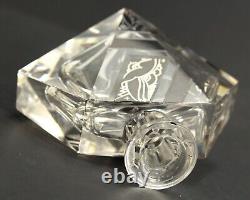 = 1920-30's Karl Palda Art Deco Crystal Perfume Bottle, Clear & Black, Bohemian