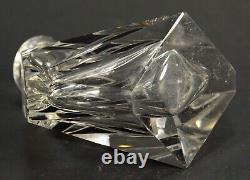 = 1920-30's Karl Palda Art Deco Crystal Perfume Bottle, Clear & Black, Bohemian