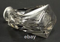 = 1920-30's Karl Palda Art Deco Crystal Perfume Bottle, Clear & Black, Bohemian