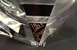 = 1920-30's Karl Palda Art Deco Crystal Perfume Bottle, Clear & Black, Bohemian