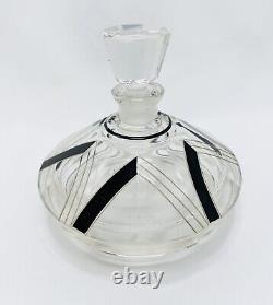 1920's Czechoslavakia Czech Karl Palda Cut Crystal Art Deco Perfume Bottle