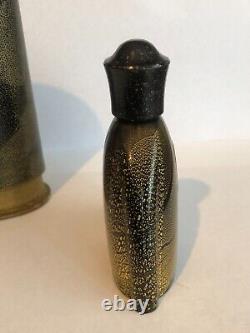 1924 Lentheric Miracle Black Glass Perfume Bottle withBox MADE BARRCARAT/DEPINOIX