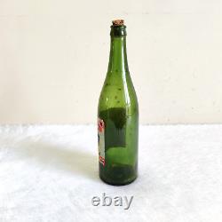 1930s Vintage Olive Green Black Ink Glass Bottle Decorative Old Collectible Rare