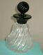 1950's Archimede Seguso Murano Clear Black Swirl Ribbed Perfume Bottle Signed