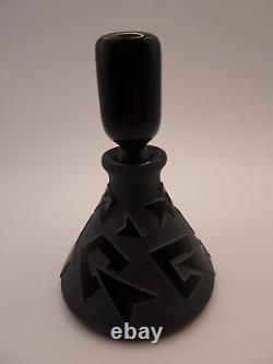 1983 Signed Correia Glass Black Cameo Cut Perfume Bottle Limited Edition 70/100