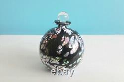 1991 Adam Aaronson Studio Art Gass Black Scent Bottle & Stopper/Wand Hand Blown