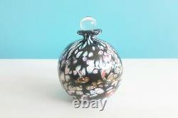 1991 Adam Aaronson Studio Art Gass Black Scent Bottle & Stopper/Wand Hand Blown