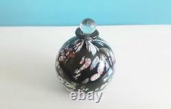 1991 Adam Aaronson Studio Art Gass Black Scent Bottle & Stopper/Wand Hand Blown