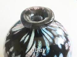 1991 Adam Aaronson Studio Art Gass Black Scent Bottle & Stopper/Wand Hand Blown