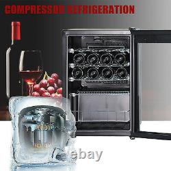 19 Bottle Wine Cooler Compressor Fridge Drinks Chiller Cellar S/Steel Glass Door