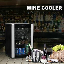 19 Bottles 62L Wine Cooler Refrigerator Beverage Fridge Chiller LED Undercounter