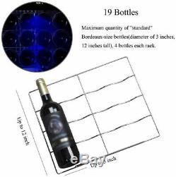 19 Bottles Wine Cooler Compressor Fridge Glass Door Cellar Bar with Metal Shelf