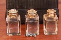 19th Century Travelers 3 Bottle Scent, Perfume Casket, Bottle Coffin Case