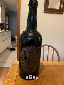 19th c black glass 20 tall beer bottle unopened aafa decorative arts bottles