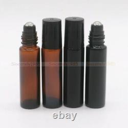 1X144X THICK 10ml Roll On Glass Bottles Steel Roller Ball for Essential Oils