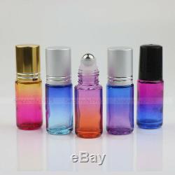 1X150X 5ml Glass Roll On Bottles THICK Gradient Roller Vial for Essential Oils