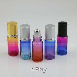 1X150X 5ml THICK Gradient Glass Roll On Bottles for Essential Oils Roller Vial