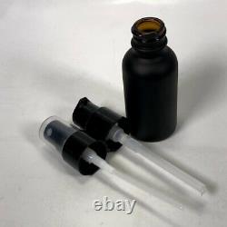 1 oz Glass Bottle Essential Oil Amber Black Coated with Spray Pump Bulk Lot of 180
