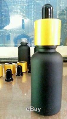 200 lot of Black & Gold Glass 30mL Dropper Bottles vape, oils, essential