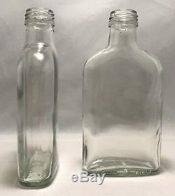 200ml flask glass bottle with a choice of black, red or blue in plastic or white