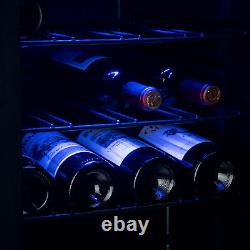 24 Bottle Wine Cooler Refrigerator Glass Door Fridge Compressor Freestanding US