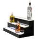 24 Led Bottle Rack Bar Shelf, 3 Step Home Bar Glass Display Shelving Rack