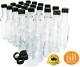 24 Pack 5 Oz. Clear Glass Hot Sauce Bottle Woozy With Black Cap + Shrink Band