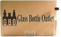 24 Pack 5 oz. Clear Glass Hot Sauce Bottle woozy with Black Cap + Shrink band