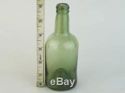 25120 Old Antique Glass Bottle Black Wine Freeblown Mallet Utility MINIATURE