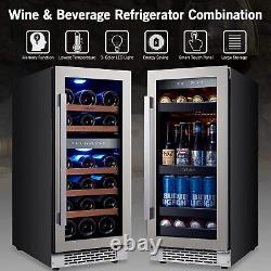 28 Bottle+100 Can Built-In Combined Wine and Beverage Cooler Refrigerator Fridge