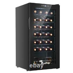 28 Bottle Compressor Wine Cooler Refrigerator Bar Quiet Operation Glass Door