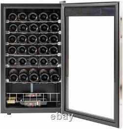 28 Bottles Wine Cooler Beverage Beer Cooler Mini Refrigerator Bar Glass Door