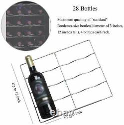 28 Bottles Wine Cooler Compressor Chiller Beer Cellar Stainless Steel Glass Door