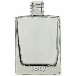 2 Oz 60 ML Refillable Perfume Oil Rectangular Glass Bottles With Black Caps