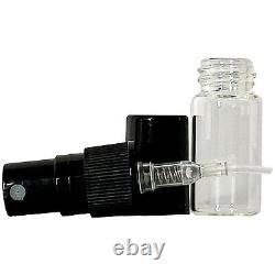 2ml Empty Perfume Clear Glass Bottles Mini Black Atomizer Spray Refillable