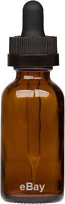300 Pack Amber Glass Bottle with Black Child Resistant Glass Dropper 1 oz