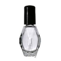 30 ML (1 OZ) Diamond Shape Clear Glass Bottles With Black Caps