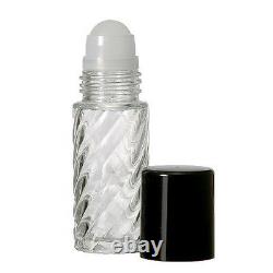 30ml (1 oz) Roll on Swirl glass bottle with housing & Black Cap (Case 288 Pcs)