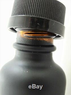 30ml Boston round glass bottles MATTE BLACK COATED AMBER 360pcs BLACK CRC CAPS