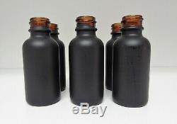 30ml Boston round glass bottles MATTE BLACK COATED AMBER 360pcs BLACK CRC CAPS