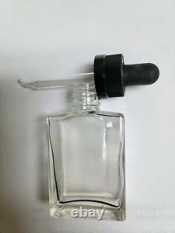 30ml Rectangular Clear Bottle With Child Resistant Black Dropper And Bent Tip